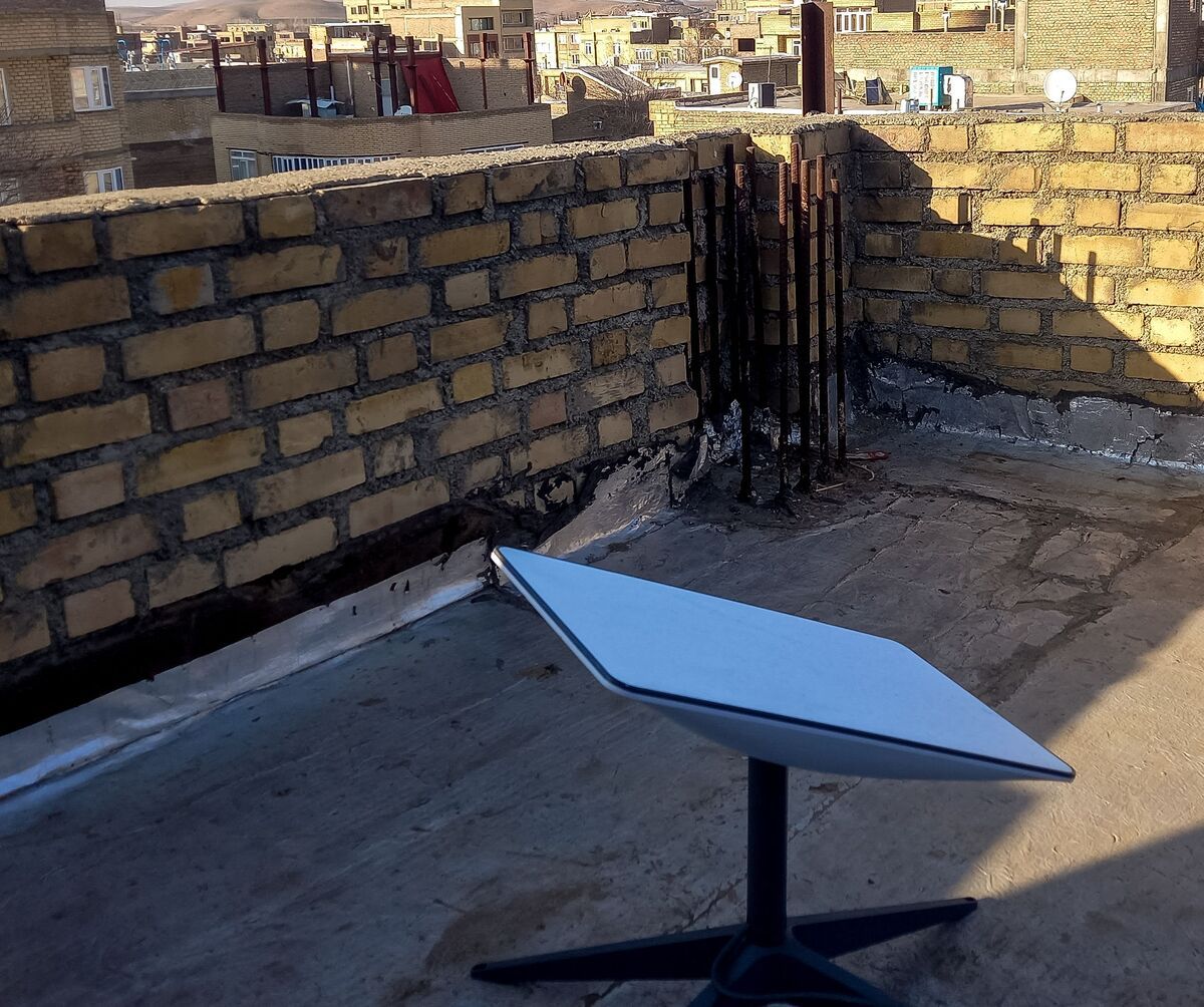 A Starlink dish in Iran (file photo)