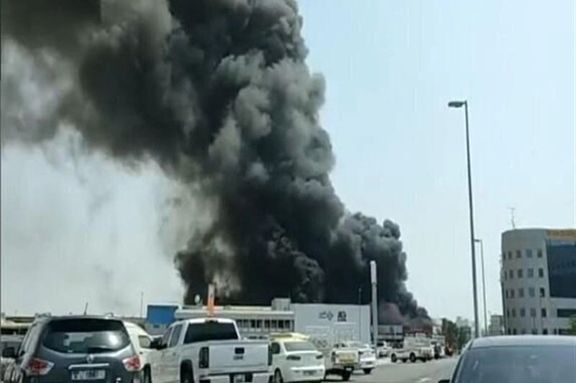 Smoke rising after Monday's drone attack on Abu Dhabi.