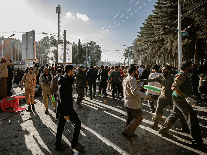 تصویری از کرمان، پس از وقوع انفجارها در مراسم سالگرد کشته شدن قاسم سلیمانی