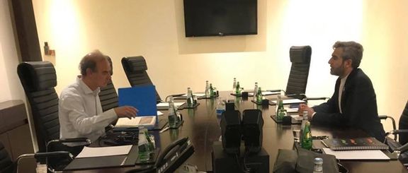 EU representative Enrique Mora holding a meeting with Iran's nuclear negotiator Ali Bagheri-Kani in Qatar on June 28, 2022