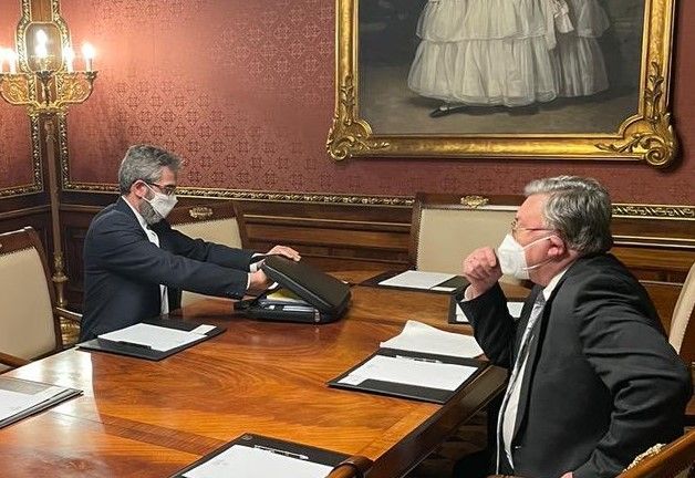 Iran's Bagheri-Kani in a meeting with Russian envoy Ulyanov in Vienna, in January 2022