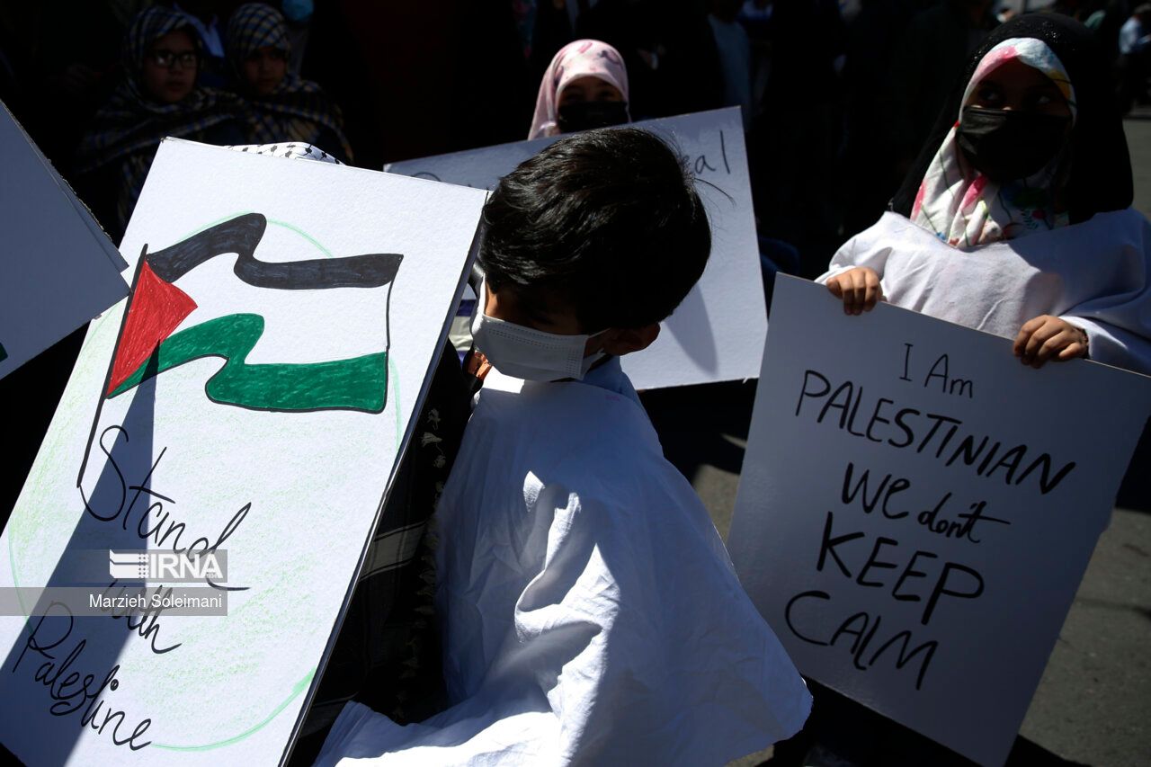 A scene of state-sponsored Quds Day rallies in Tehran (April 5, 2024) 