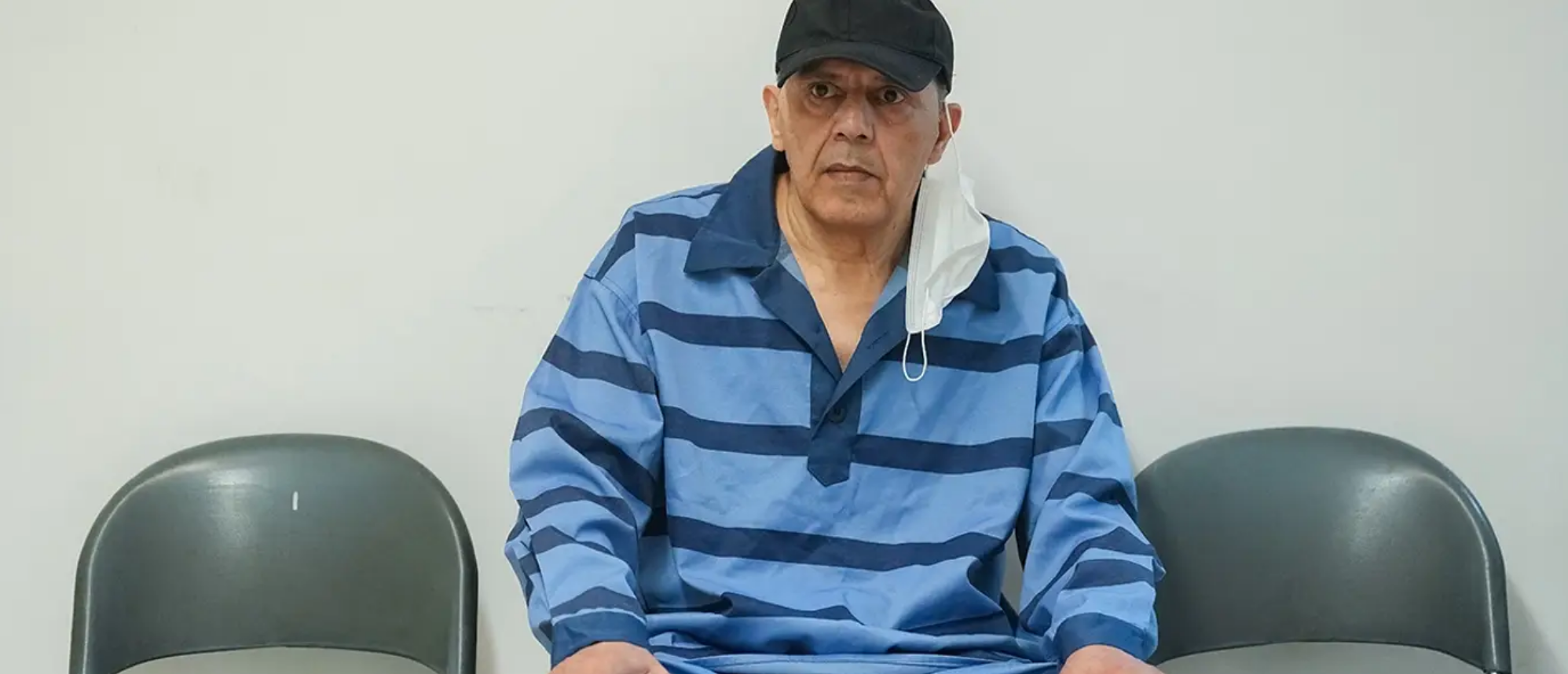 Iranian-German national Jamshid Sharmahd during a court hearing in Tehran