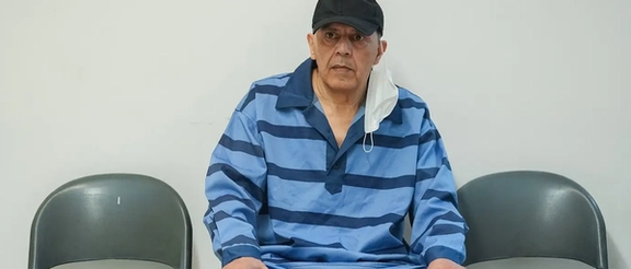 Iranian-German national Jamshid Sharmahd during a court hearing in Tehran (undated)