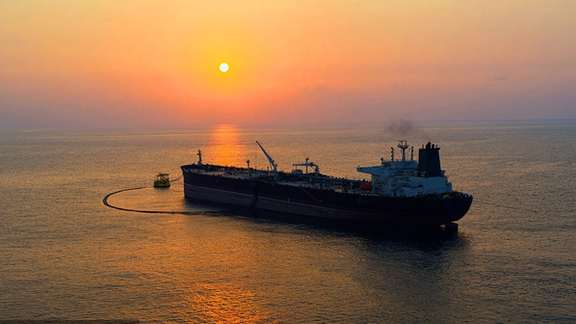 An Iranian oil tanker in the Persian Gulf in March 2022