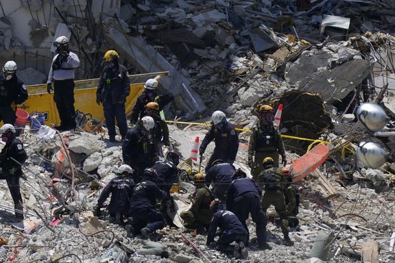 عملیات نجات و جستجو برای یافتن مفقودین حادثه ریزش ساختمانی بلندمرتبه در فلوریدا متوقف شد