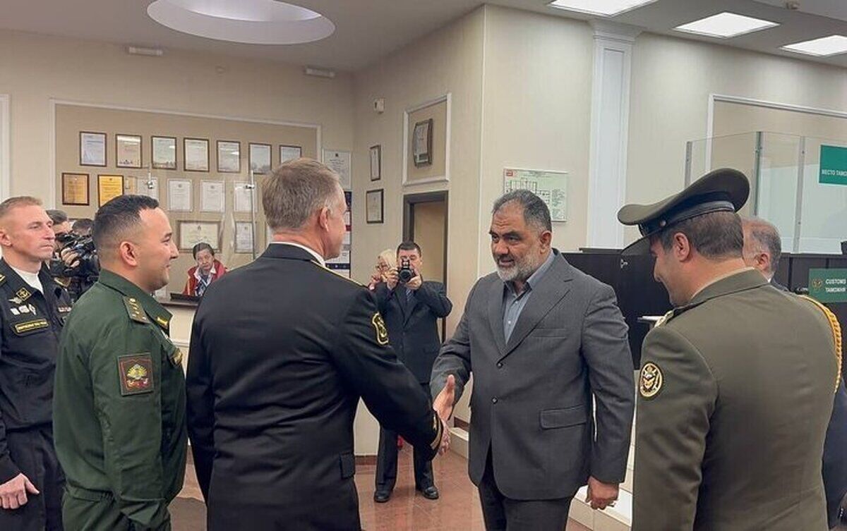 Iran navy chief Rear Admiral Shahram Irani meets commanders of Caspian littoral states in St. Petersburg, Russia. (undated)