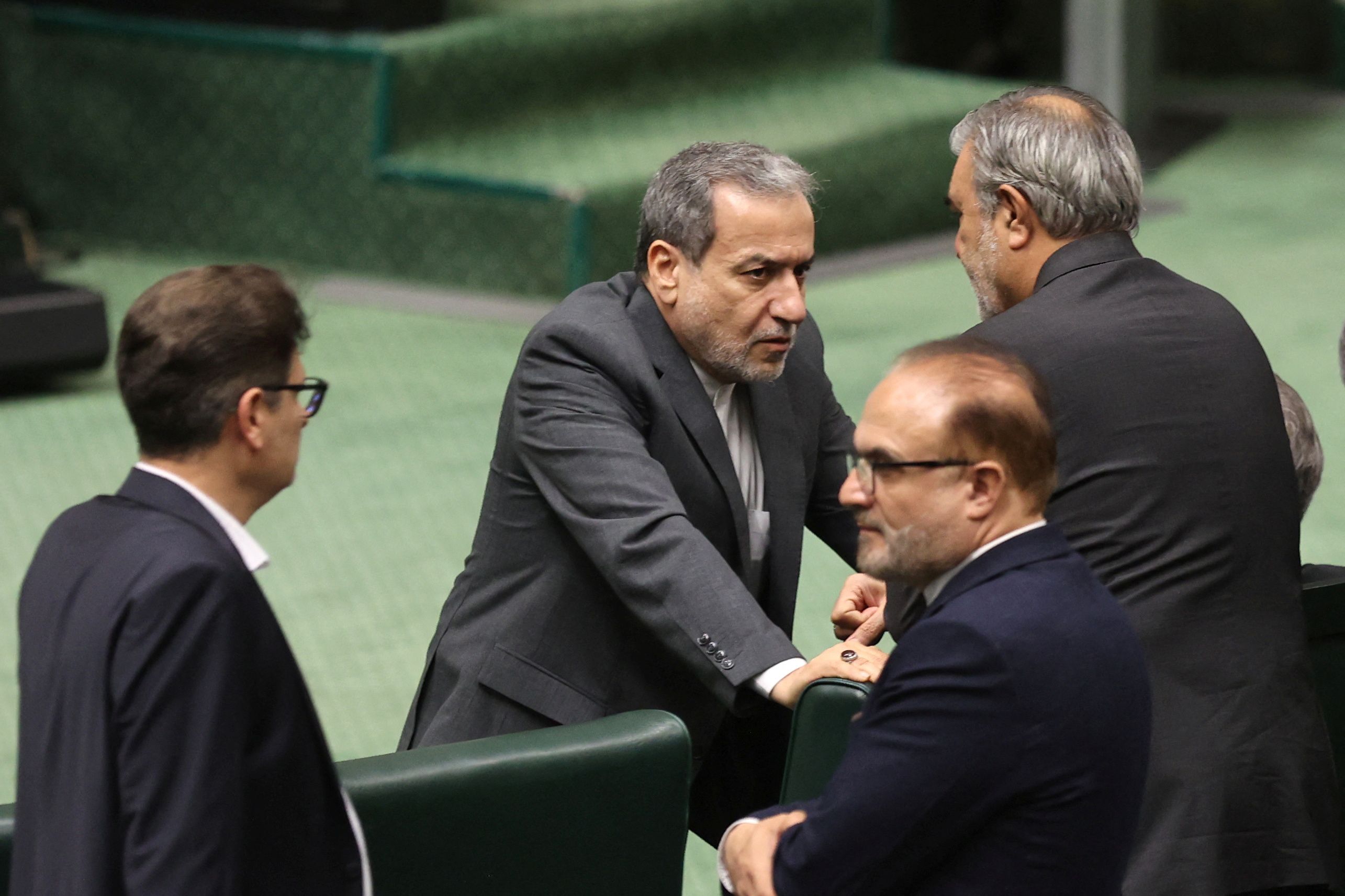 Iran's Foreign Minister Abbas Araghchi among lawmakers in parliament Tehran, Iran, August 17, 2024.