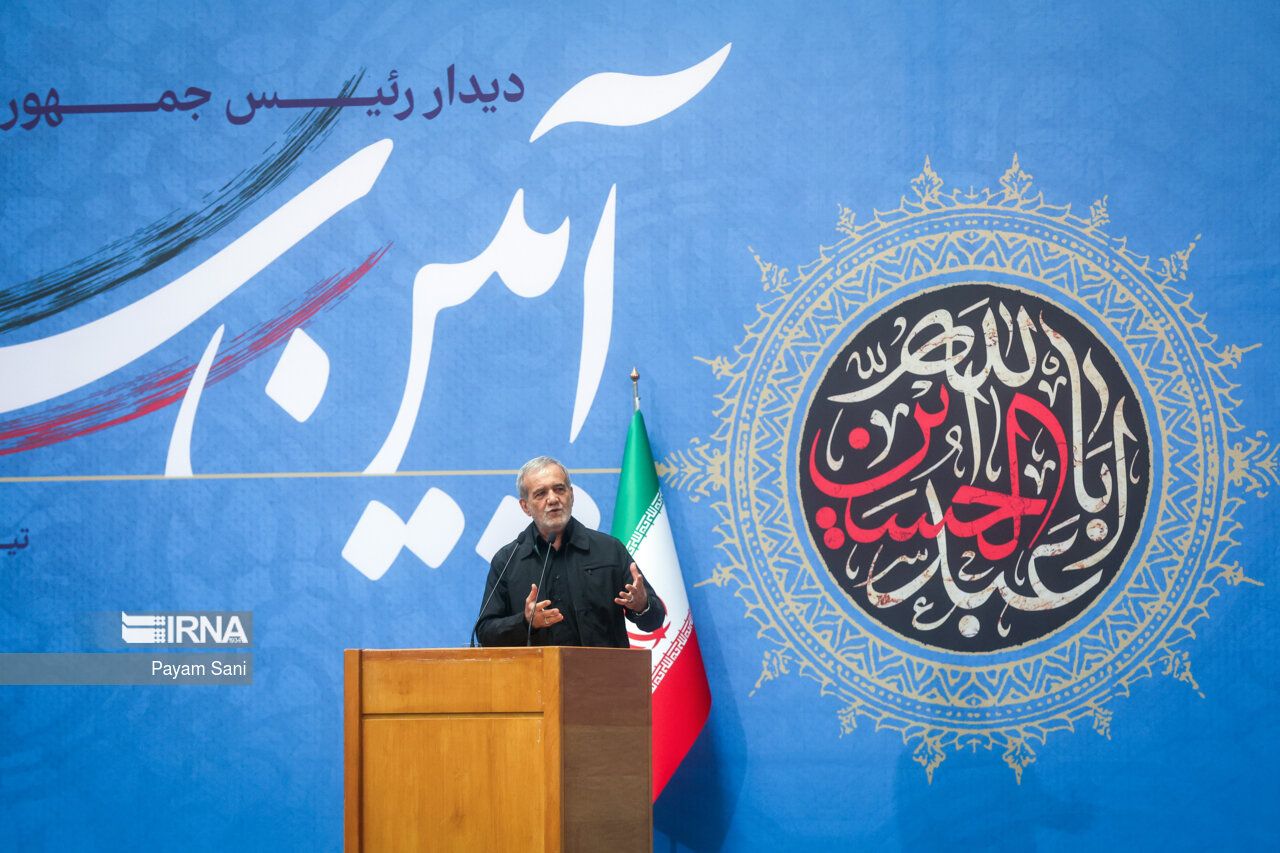 Iran's President-elect Masoud Pezeshkian during an event in Tehran, July 11, 2024