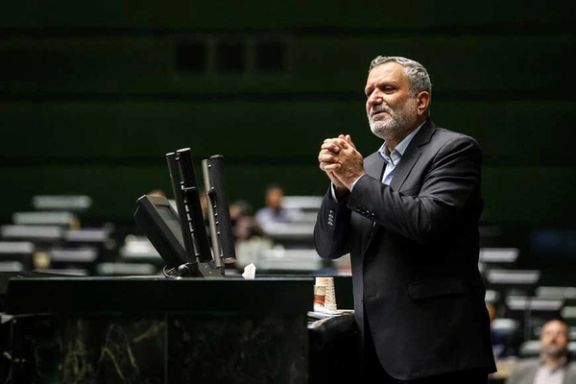 Solat Mortazavi, Iran's Minister of Cooperatives, Labour and Social Welfare, during a parliament session