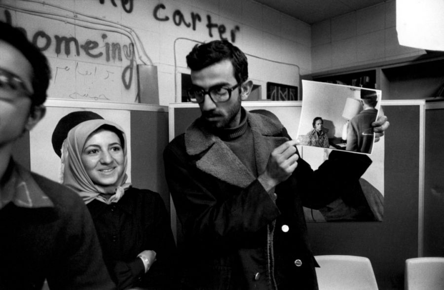 Ebtekar among a group of comrades who occupied the US embassy. Undated