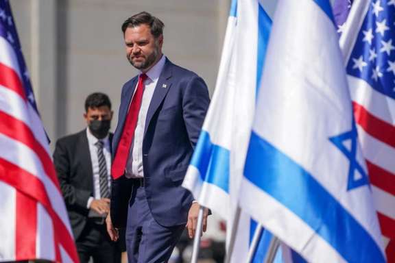 US Vice President JD Vance arrives at Ben Gurion airport in Lod, Israel, October 21, 2025.