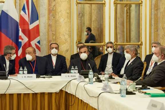 The Iranian delegation attending the Vienna nuclear talks in the opening session on November 29.
