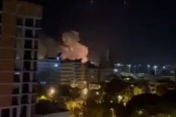 Smoke rises after an alleged Israeli attack on the Syria port of Latakia. December 7, 2021