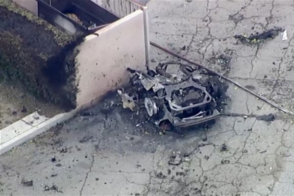 باقیماندههای خودروی منفجر شده