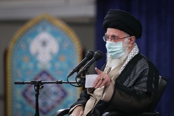 Iran's Khamenei speaking at the general assembly of a religious organization on Sept. 3, 2022