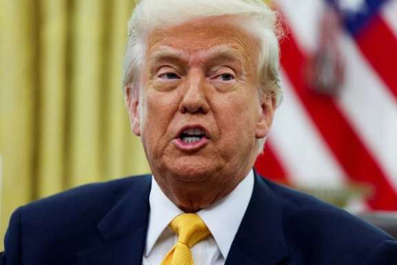 US President Donald Trump delivers remarks in the Oval Office of the White House in Washington, US, March 7, 2025.