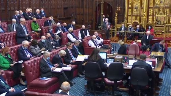 The British House of Lords discussing the proscription of IRGC on January 19, 2022