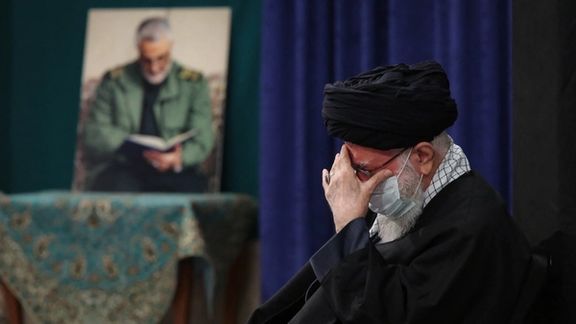 Ali Khamenei in January 2021, on the first anniversary of Qassem Soleimani's killing by the US.