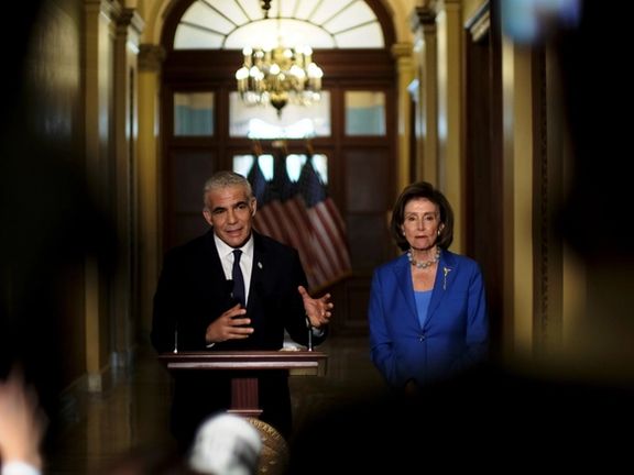 Israel's foreign minister Yair Lapid with US House Speaker Nancy Pelosi. October 12, 2021