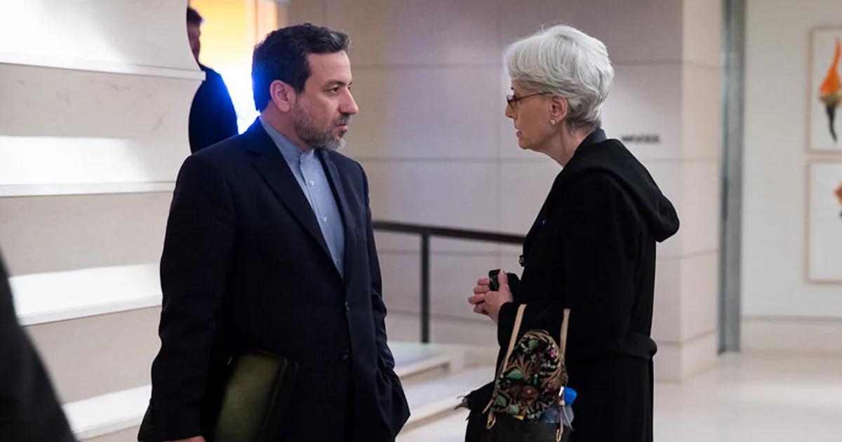 Abbas Araghchi speaking to former US Deputy Secretary of State Wendy Sherman during nuclear talks (Undated)