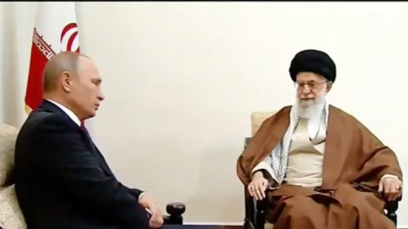 Russia's Vladimir Putin and Iran's Ali Khamenei meeting in Tehran in 2017