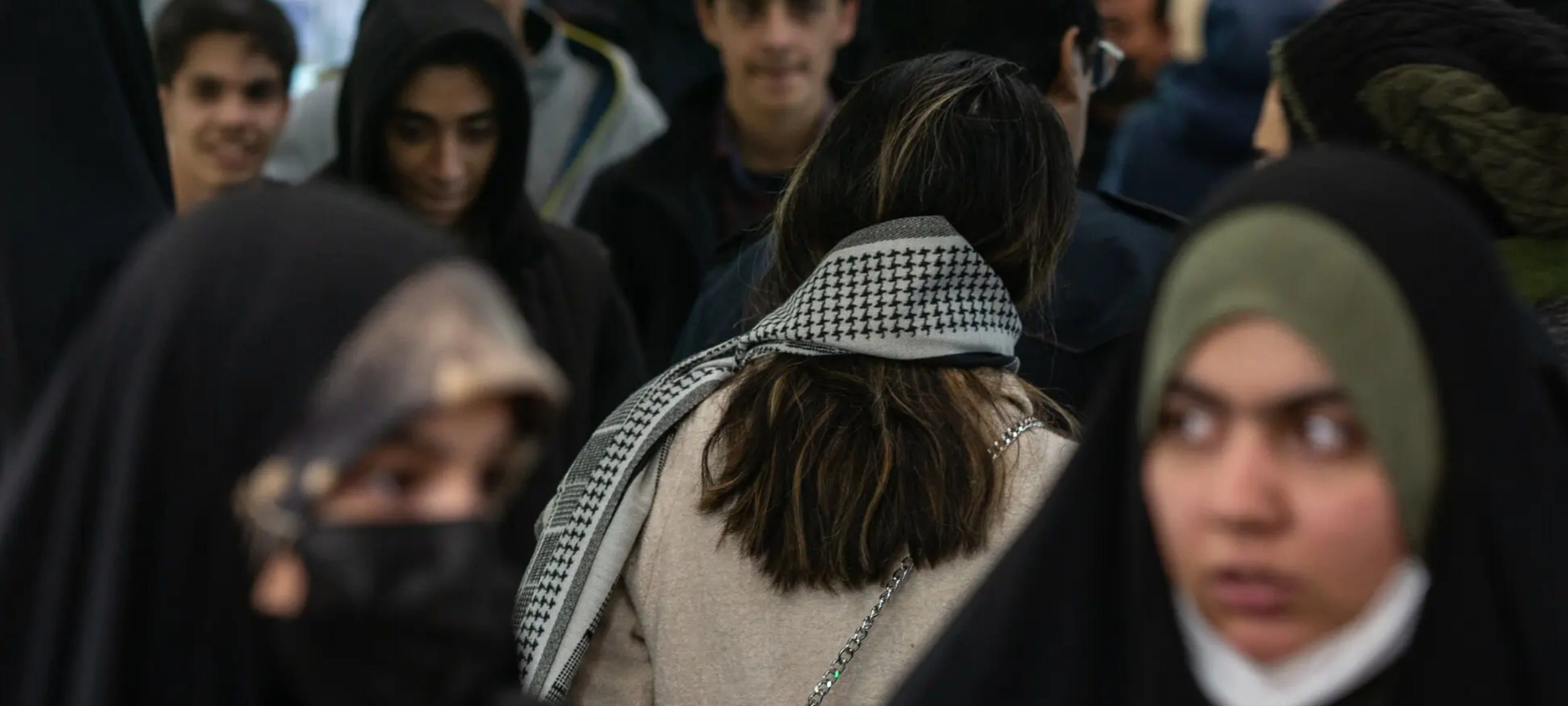 An Iranian woman with loose hijab in Tehran