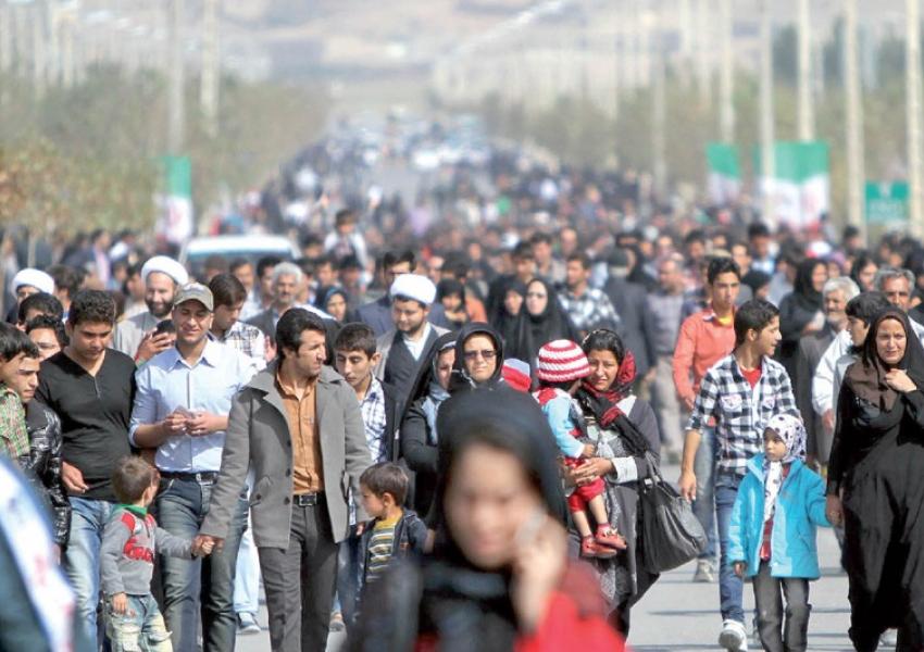 Photo showing Iranians walking in Tehran. Undated