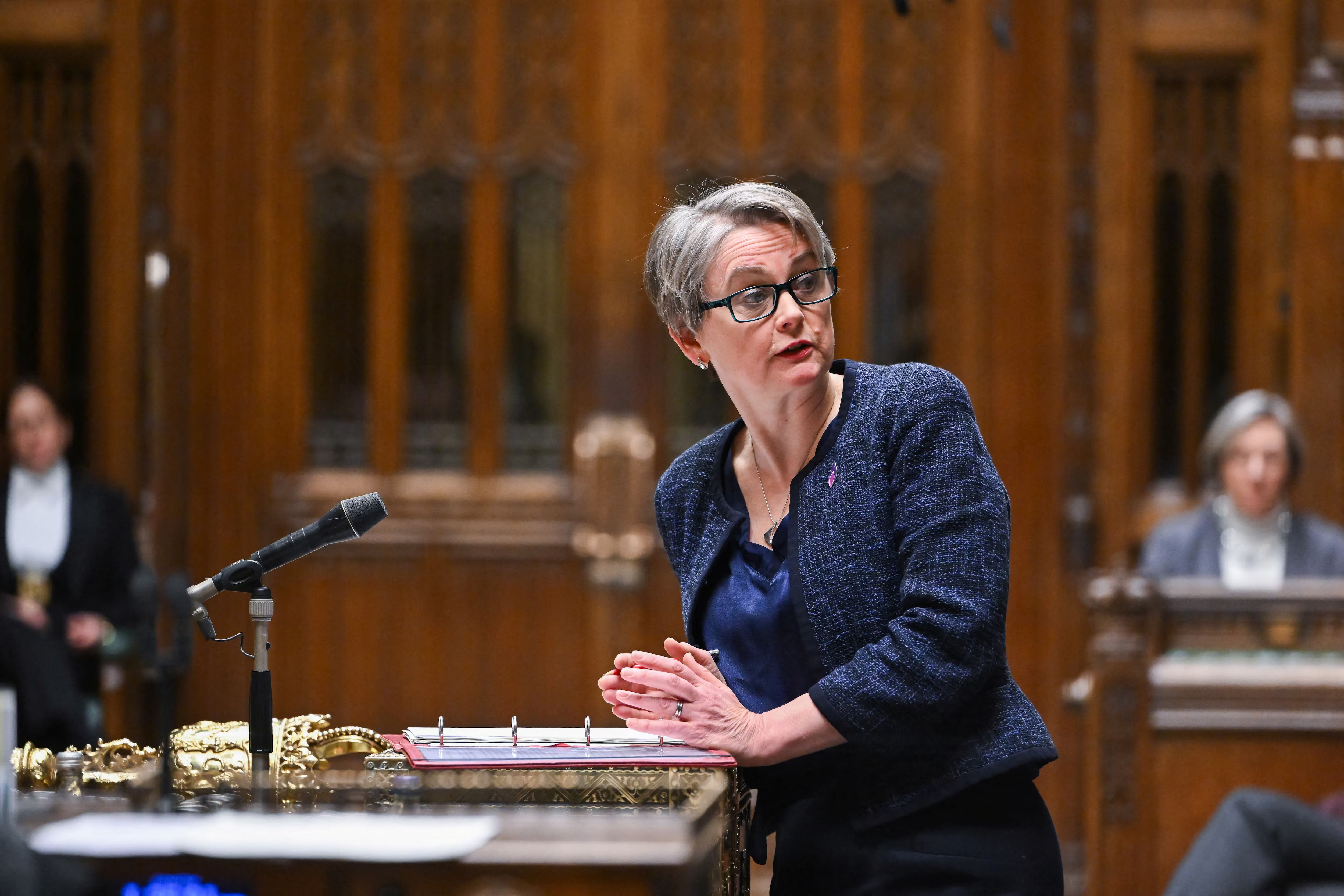 British Secretary of State for the Home Department Yvette Cooper at the House of Commons in London, Britain January 21, 2025.
