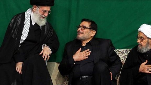 Iran’s ruler Ali Khamenei (left) and former Secretary of Iran's Supreme National Security Council Ali Shamkhani (center)