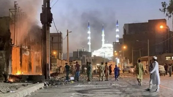 A scene of protests in Zahedan (September 2022)