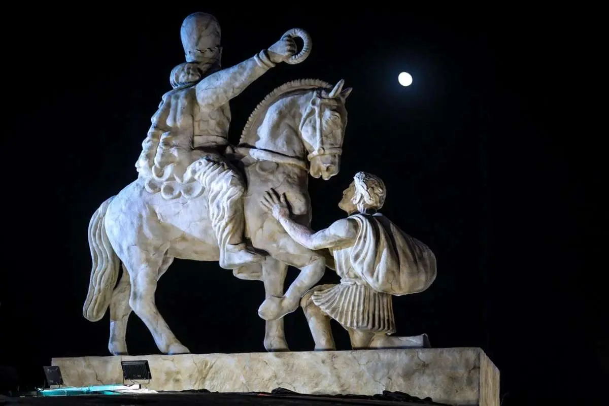 The statue unveiled in Tehran's Revolution Square