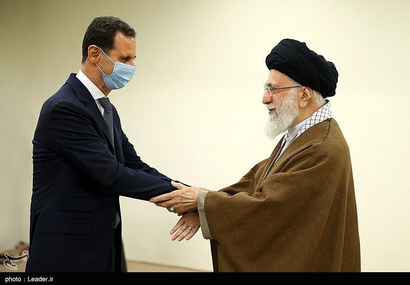 Syria's Assad and Iran's Khamenei meeting in Tehran. May 8, 2022