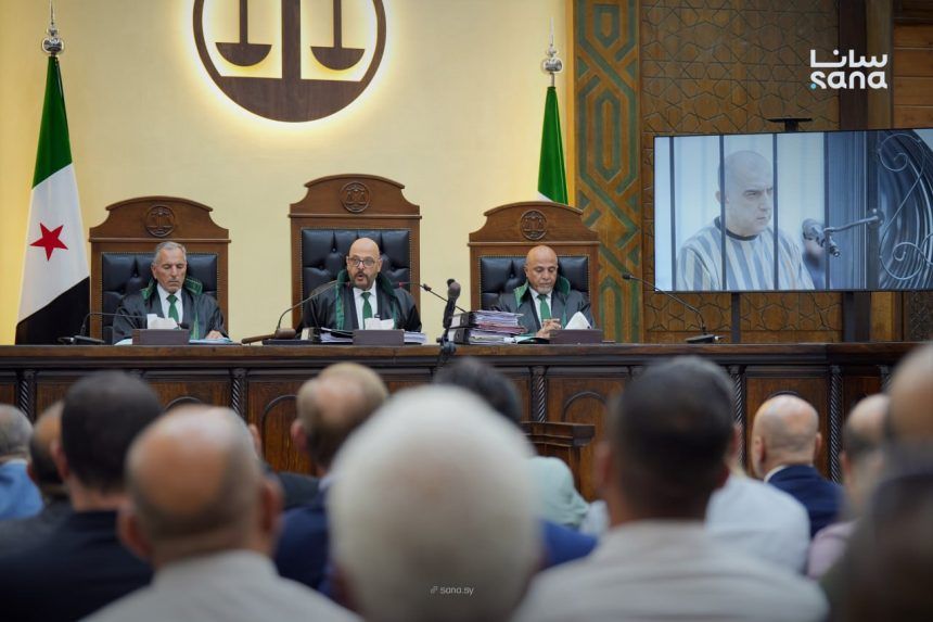  A view of the Fourth Criminal Court in the Palace of Justice in Damascus, Syria, in this image published by state news agency SANA on Aug. 11, 2026. 