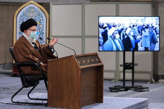 Khamenei addressing supporters on Sunday.