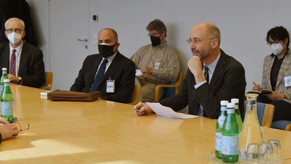 A meeting between Robert Malley, the former Special Envoy for Iran, during a meeting at the IAEA headquarters in Vienna, Austria on 7 April 2021