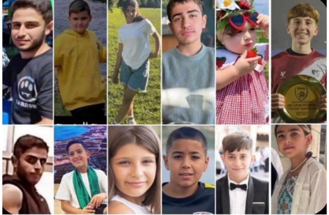 12 children and youth killed by a Hezbollah rocket in Majdal Shams on July 27, 2024 (Photo: Israeli Ministry of Foreign Affairs)