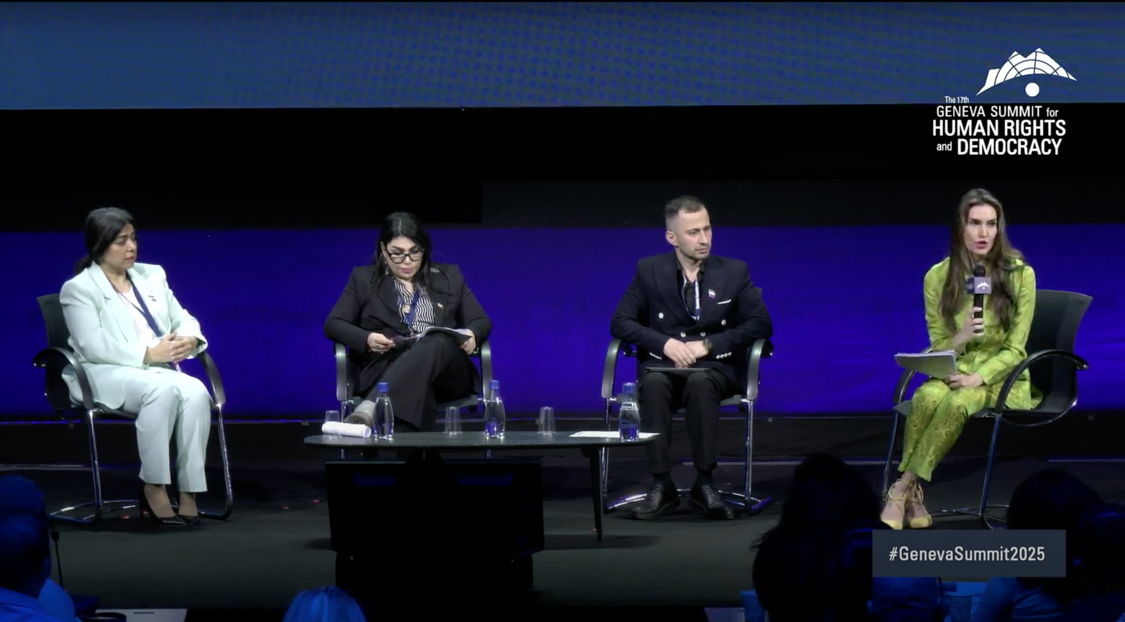 Mahan Mehrabi,  Maryam Diyor, Saman Pouryaghma, and Nazanin Afshin-Jam, Feb. 18, 2025 at Geneva Summit