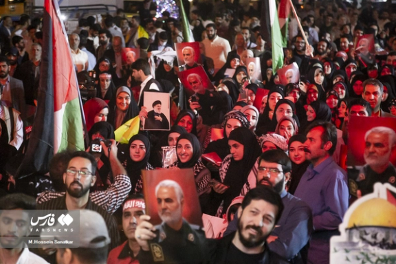 Iranian regime-sponsored street celebrations in Tehran after Hamas attack on Israel (October 2023)
