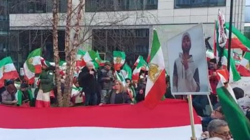 Iranian protesters in the Belgian capital Brussels on March 23,2023
