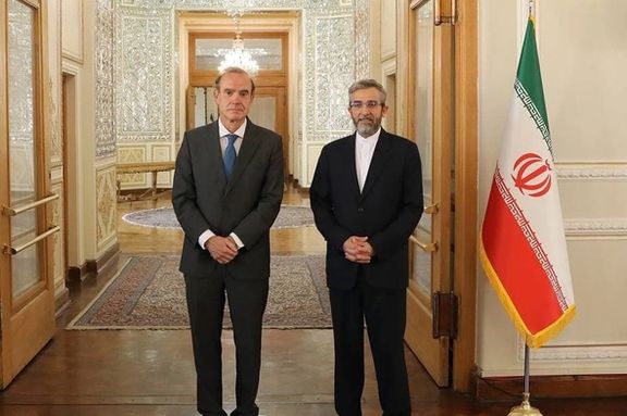 EU envoy Enrique Mora and Ali Kani in Tehran. October 14, 2021