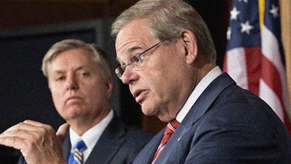 Senators Lindsey Graham (L) and Bob Menendez, Undated