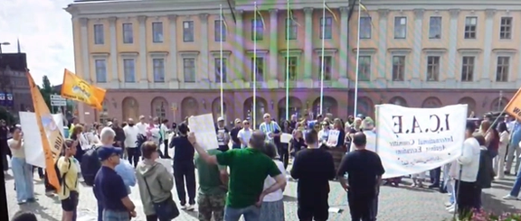 Iranians Rally in Stockholm in Protest to Hamid Nouri's Release, June 16 2024