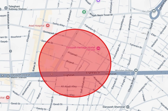محل تقریبی منطقهای که برای آن هشدار تخلیه صادر شده است