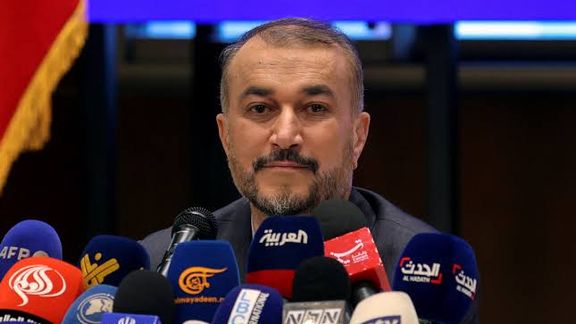 Iranian Foreign Minister Hossein Amirabdollahian attends a news conference at the Iranian embassy in Beirut, Lebanon April 28, 2023.