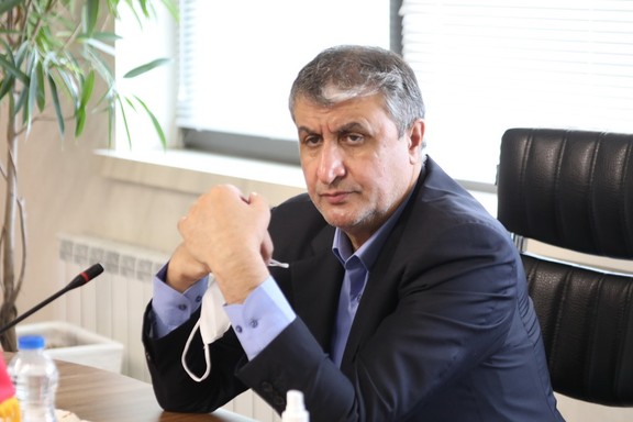 Mohammad Esmami, Iran's nuclear cheif at his office