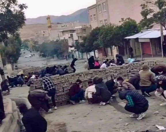 Protesters in the city of Mahabad