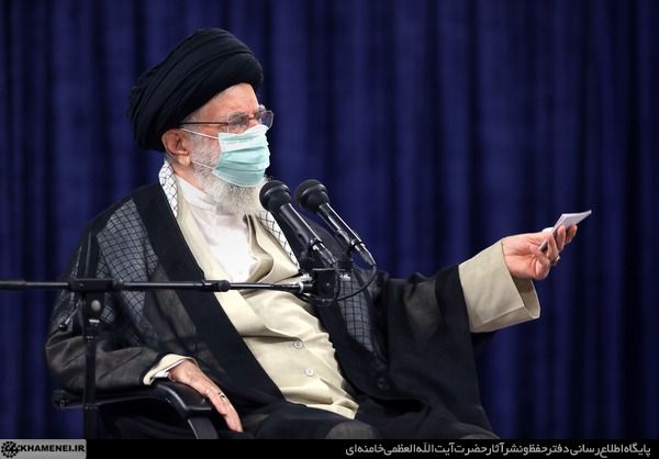 Ali Khamenei speaking to clerics about hijab on July 27, 2022