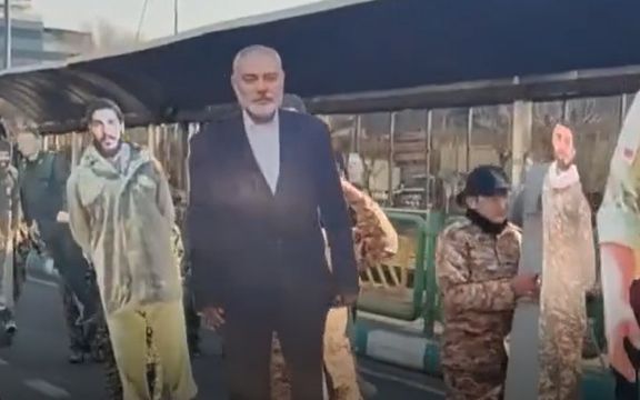 Cardboard cutouts showing Islamic Republic "martyrs" during a show of force by the IRGC in Tehran. January 10, 2025