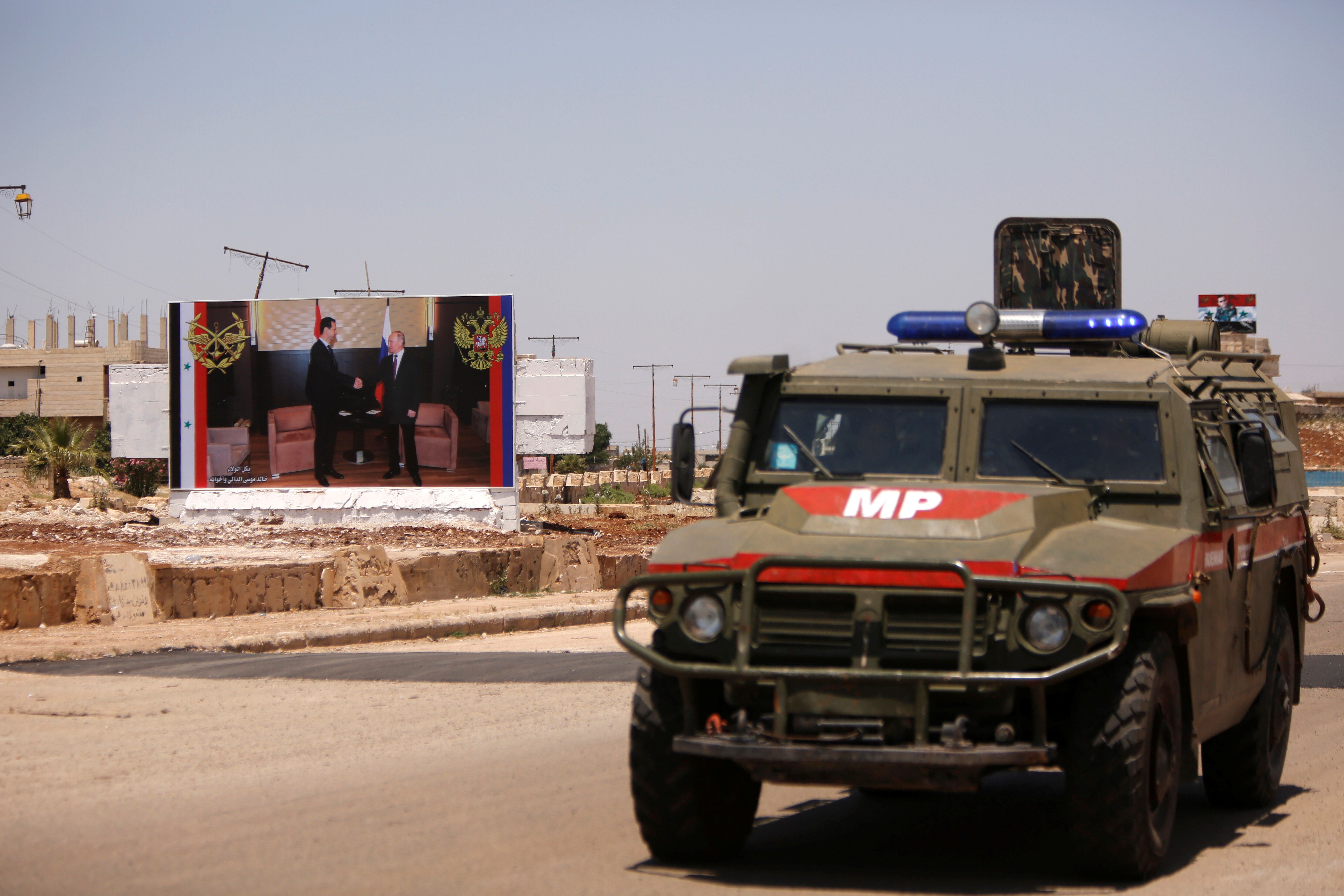 A Russian military vehicle seen in Syria, in 2018
